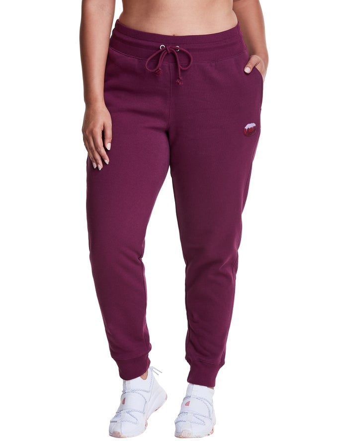 Champion Joggingbroek Dames - DonkerPaars - Plus Reverse Weave Ombre Chenille Logo ( 964571-GNZ )